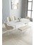 Loft Beyaz 80X132 Açılabilir Mdf Masa Yemek Odası Takımı, Mutfak Takımı 4 Sandalye, 1 Bench 2