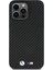 iPhone 15 Pro Max Uyumlu Kılıf Bmw Lisanslı Karbon Fiber ve Metal Logolu Pu Deri Kapak Siyah 3