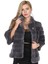 Hakiki Deri Gri Kürklü Kadın Deri Mont 1