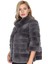 Hakiki Deri Gri Kürklü Kadın Deri Mont 4