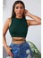 Kadın Yeşil Çapraz Bağlamalı Crop Top Büstiyer 1