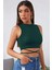 Kadın Yeşil Çapraz Bağlamalı Crop Top Büstiyer 3