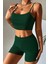Kadın Yeşil Şortlu Kaşkorse Gecelik Takım 5