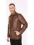 Hakiki Deri Kahverengi Blouse Gömlek Yaka Erkek Deri Ceket 2
