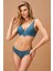 Balenli Dantelli Destekli Push-Up Sütyen Takım 4425 Indigo 1