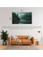 doğa ve manzara yatay yoğun ağaçlar ve gizli göl, sisli vadi, ruh hali soluk renkler 03 çerçevesiz 90x60cm pvc tablo 1