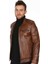 Hakiki Deri Kahverengi Casual Fermuarlı Erkek Deri Ceket 4