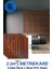 1m² (50CMX50CM 4 Adet) Kahverengi 3D Abs Pvc Çizgili Desenli Dayanıklı Duvar Paneli Silinebilir 1