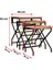 Dekoratif 3’lü Zigon Sehpa Metal Ayaklı Çam Ahşap Kare Misafir Servis Sehpası Orta Sehpa 5