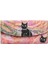 Kadın Pembe Cüzdan - Party Cat Tasarım 1