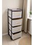 Metal 4 Çekmeceli Dolap Organizer Çok Amaçlı Düzenleyici Şifonyer Siyah MRS-021 2