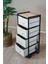 Metal 4 Çekmeceli Dolap Organizer Çok Amaçlı Düzenleyici Şifonyer Siyah MRS-021 3