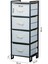 Metal 4 Çekmeceli Dolap Organizer Çok Amaçlı Düzenleyici Şifonyer Siyah MRS-021 7