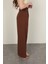 Poliviskon Kumaş Kadın Pantolon-Kahve 3