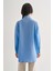 Premium Saf Pamuk Açık Mavi Oversize Gömlek 2