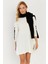 Kadın Ekru Saç Örgülü Triko Tunik KZ2505 3