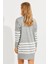 Kadın Gri Triko Çizgili Tunik YV202 5