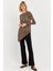 Kadın Camel-Siyah Asimetrik Leopar Tunik MLPP1186-1 3