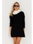 Kadın Siyah Saç Örgülü Triko Tunik KZ2505 1