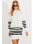 Kadın Ekru Triko Çizgili Tunik YV202 3