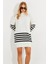 Kadın Ekru Triko Çizgili Tunik YV202 4