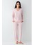Kadın V Yaka Gömlek Pijama Takım, Mevsimlik Pijama Takım%50 Modal %50 Pamuklu 2