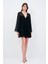 Pliseli Mini Elbise Siyah 12445448000 1