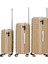 Unisex Gold Krem 3'lü Set Silikon Kırılmaz Pp Valiz 3