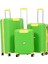 Unisex Yeşil Sarı 3'lü Set Silikon Kırılmaz Pp Valiz 1