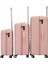 Unisex Pudra 3'lü Set Silikon Kırılmaz Pp Valiz 3