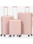 Unisex Açık Pembe 3'lü Set Silikon Kırılmaz Pp Valiz 1