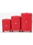 Unisex Kırmızı 3'lü Set Silikon Kırılmaz Pp Valiz 4