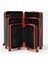 Unisex Siyah Kırmızı 3'lü Set Silikon Kırılmaz Pp Valiz 5