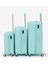 Unisex Turkuaz 3'lü Set Silikon Kırılmaz Pp Valiz 3