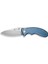 Cybrix Thumb Stud & Flipper & Button Lock Knife Blue Aluminum Handle Çakı 1