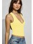 Sarı Derin V Yaka %100 Pamuklu Basic Kadın Atlet MG2405 1