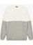 Oversize Uzun Kollu Renk Bloklu Baskı Detaylı Bisiklet Yaka Sweatshirt 1
