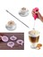 Latte Yapım Seti 6lı Latte Art Kalemi Çubuğu Kahve Süt Köpürtücü Pilli Latte Kahve Şablonu Seti 1