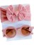 2 Pcs/set Yeni Çocuklar Düz Renkli Pamuk Bowknot Geniş Saç Bandı Yuvarlak Güneş Gözlüğü Set Bebek Kızlar Güneş Gözlüğü Çocuk Saç Aksesuarları Renk: Fasulye Macunu (Yurt Dışından) 1