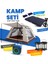2-4 Kişi Kamp Çadırı Seti Taşınabilir Otomatik 210*210*140+LAMBA+YATAK+YASTIK+POMPA+HOPARLÖR 1