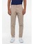 Bej Slim Fit Desenli Kumaş Pantolon 2