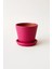 Tabaklı Pembe Konik Çömlek Saksı 23X23 cm 1