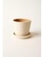 Tabaklı Krem Konik Çömlek Saksı 23X23 cm 1