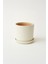 Tabaklı Krem Silindir Çömlek Saksı 22X22 cm 2