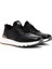 Erkek Siyah Bağcıklı Kalın Tabanlı Deri Casual Sneaker 25WFD690718 3
