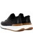 Erkek Siyah Bağcıklı Kalın Tabanlı Deri Casual Sneaker 25WFD690718 5