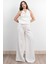 Tencel Kumaş Hafifliği Degaje Yaka Detay ve Bol Paça Pantolon Takım 1227 4