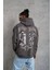 Erkek 98 Baskılı Kapşonlu Sweat - Gri 3