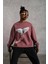 Erkek Güvercin Baskılı Sweatshirt - Gül Kurusu 5