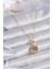 Gold Renk Zirkon Taşlı Ay Yıldız Model Charm Model Kadın Kolye - EBJ241012W28469 2